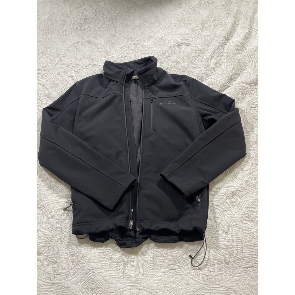 Eddie Bauer Men’s Softshell Jacket Fleece Lined Black Full Zip Size M